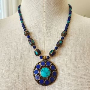 Turquoise & Blue Stone Necklace